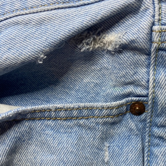 Levi's Light Blue Ripped Jean Shorts - Picture 7 of 10